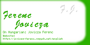 ferenc jovicza business card